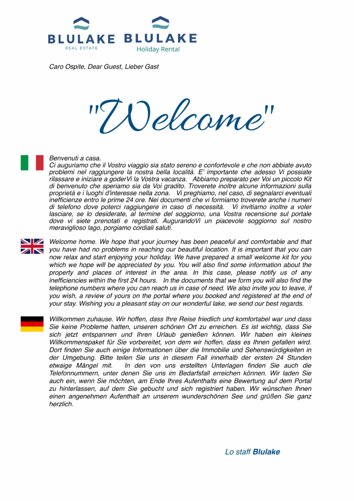 Welcome Letter